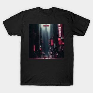 Vintage Cyberpunk City Night Poster T-Shirt